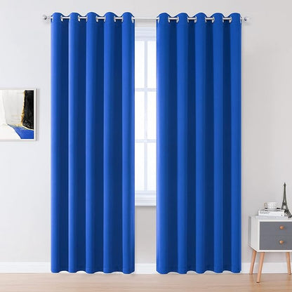 DUALIFE Royal Blue Grommet Room Darkening Curtains 60 x 84 Inches, 2 Panels by DUALIFE