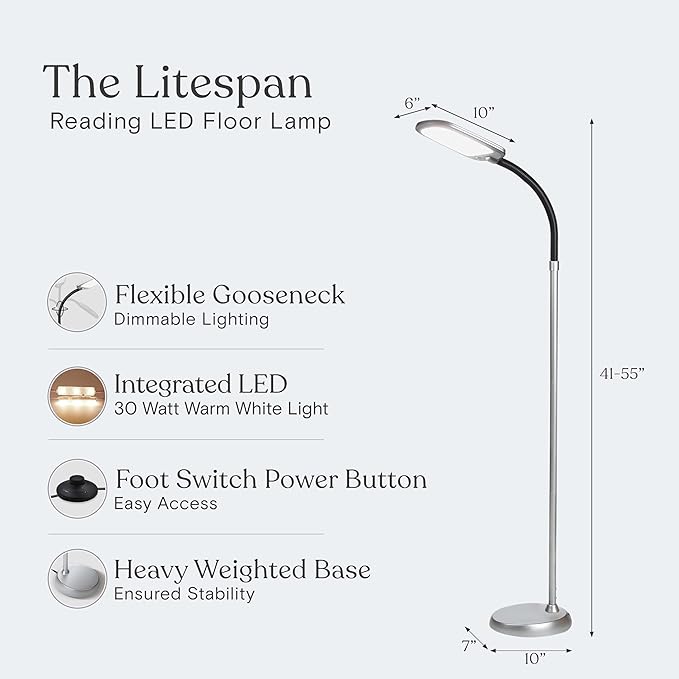 Brightech Litespan Slim LED Floor Reading Lamp - Image 4