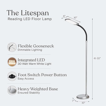 Brightech Litespan Slim LED Floor Reading Lamp - Image 4