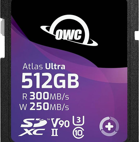 OWC Atlas Ultra 512GB SDXC UHS-II V90 Media Card by OWC