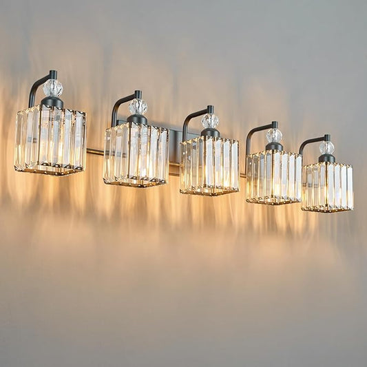 BBLLWJ 5 Light Bathroom Vanity Light Modern Black Vanity Light Fixtures by BBLLWJ