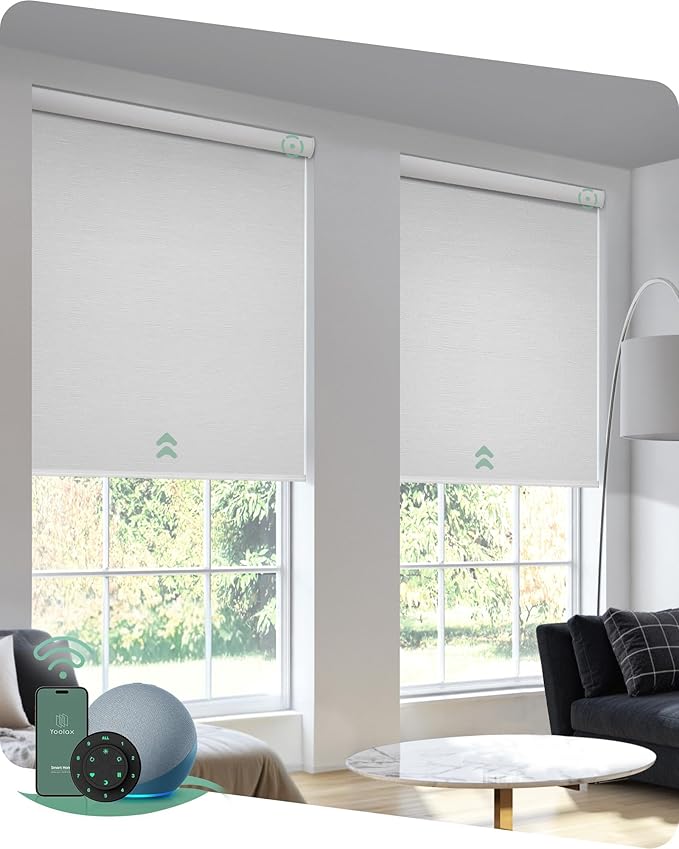 Yoolax Motorized Blinds with Remote, Electric Window Shades Compatible with by Yoolax