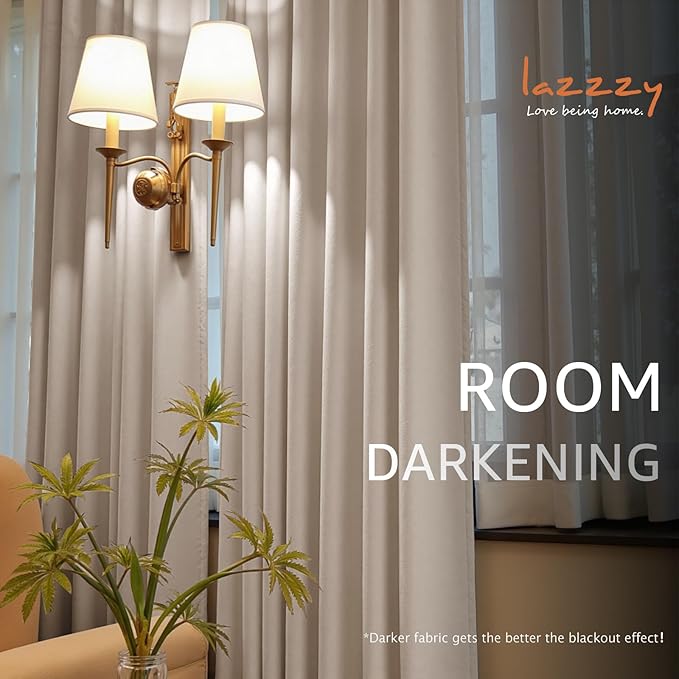 Lazzzy Velvet Blackout Curtains Thermal Insulated Room Window Drapes Super Soft - Image 8