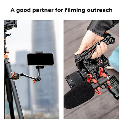 K&F CONCEPT 9.8" Magic Arm, 1/4" Screw Camera Mount Arm 360° Ball Heads - Image 5