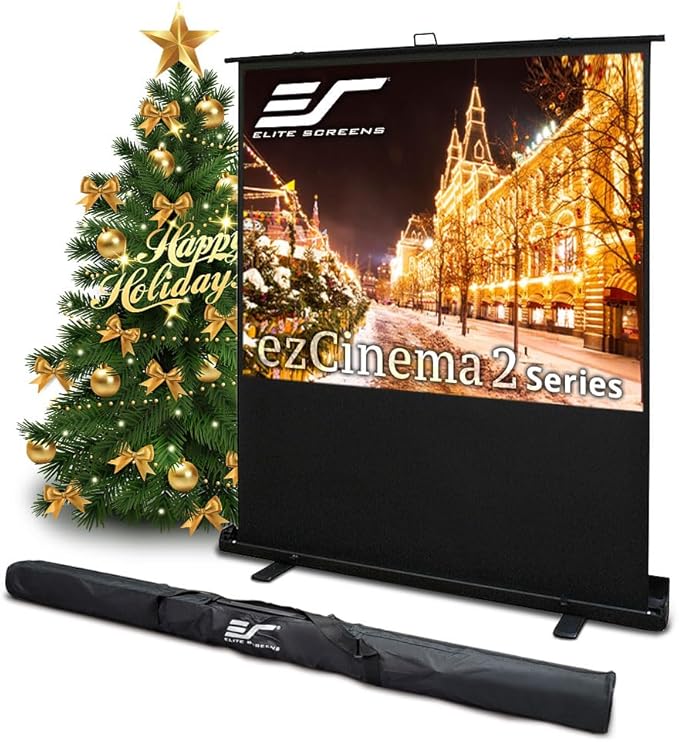 Elite Screens ezCinema 2 Projector Screen, 105-inch 4:3 Portable Manual Floor by EliteScreensInc