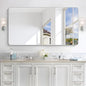 55x30 Inch Silver Bathroom Mirror, Large Rectangular Vanity Mirror, Metal by WelcometoCIVENO