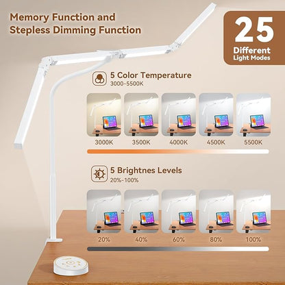 Pzloz Led Desk Lamp with Clamp: Architect Desk Lamp - Image 6