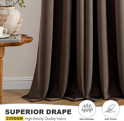MIULEE Chocolate Brown Blackout Curtains - Image 5