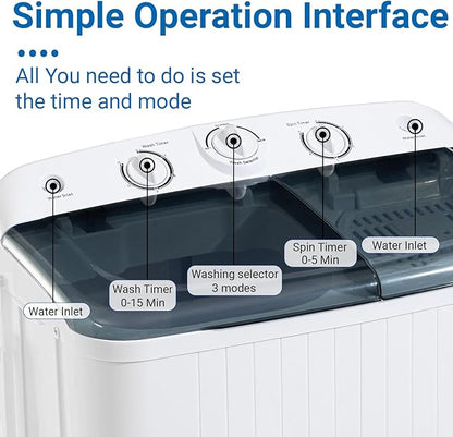 Portable 22 lbs Twin Tub Washing Machine - Image 2
