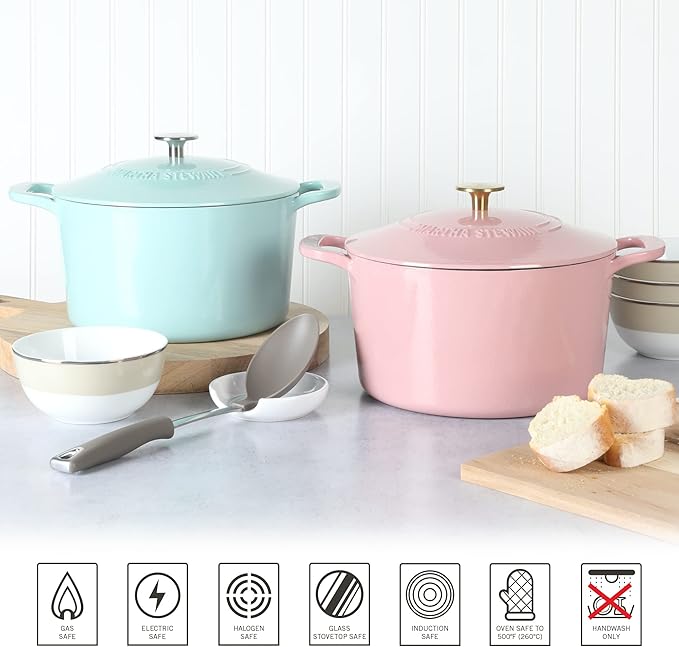 MARTHA STEWART Gatwick 7-Quart Enamel Cast Iron Dutch Oven – Martha Blue – - Image 5