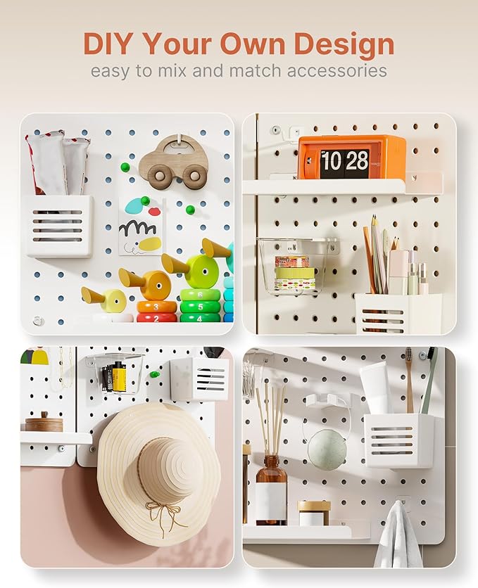 PEGZONE Pegboard Wall Organizer Combination Kit, Overall 25.4"x16.6" Metal - Image 5