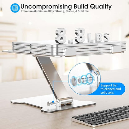Foldable Aluminum Laptop Stand, Height Adjustable Ergonomic Riser - Image 2