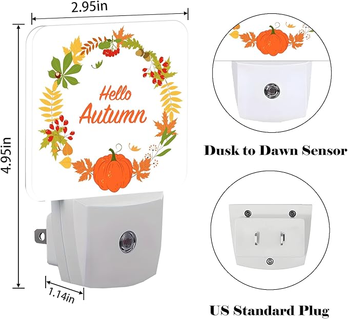 FSHVQKD Hello Autumn Night Light, Plug Into Wall - Image 2