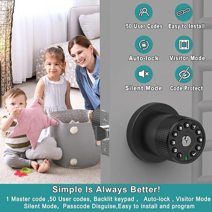 BOTHSTAR Keypad Door Knob with Key, Keyless Entry Door Lock, Code Locks Door - Image 2
