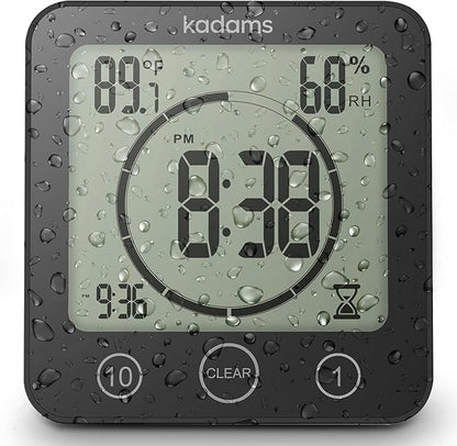 KADAMS Shower Clock Waterproof Bathroom Timer – Digital Wall Clock by KADAMS