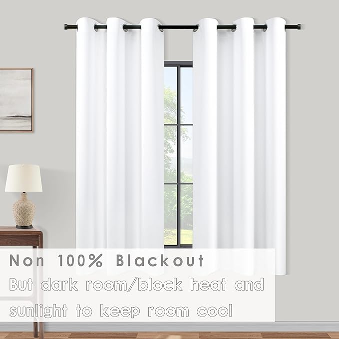 KOUFALL White Kitchen Curtains Sets - Image 2