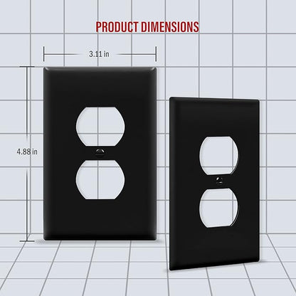 ENERLITES Mid-Size Duplex Receptacle Wall Plate, Electrical Outlet Covers - Image 2