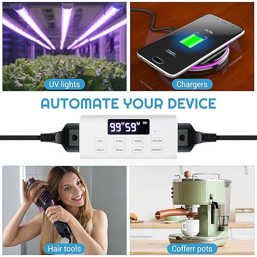 COKWEL Countdown Timer Outlet, Large Screen and Repeat Function, Inodoor Auto - Image 7