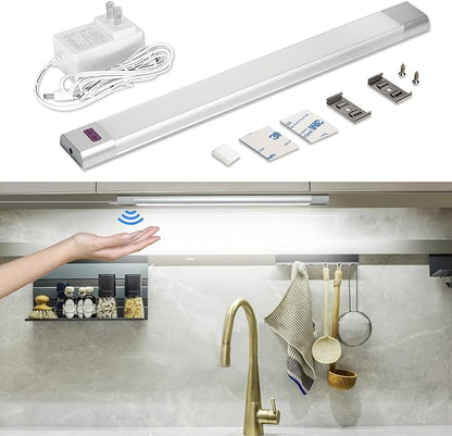 WOBANE Under Counter Lighting, Under Desk Light Bar, Hand Wave Activated - Image 2