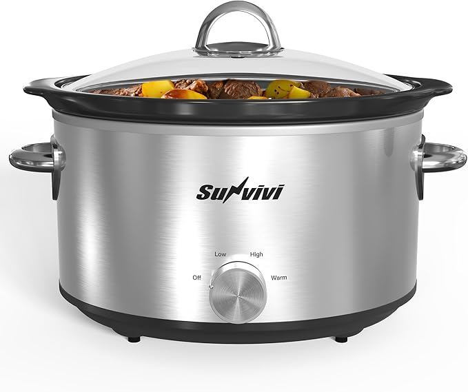 Sunvivi Small Slow Cooker 4QT, Mini Food Warmer by WeGetLife