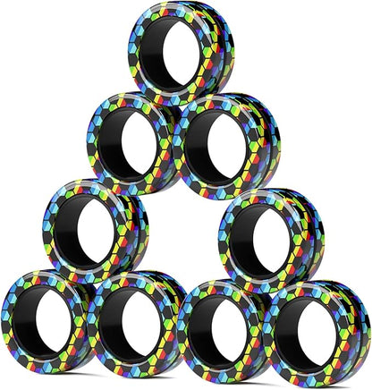 Magnetic Rings Fidget Toys Pack, Idea ADHD Fidget Toys, Adult Fidget Spinner by FINGERROCK