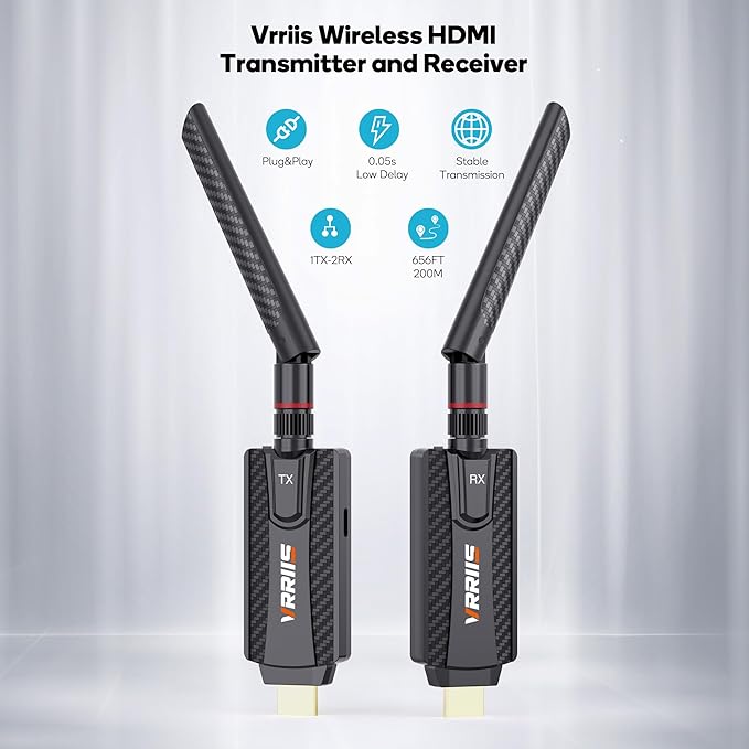 Vrriis Wireless HDMI Transmitter and Receiver, Plug and Play, 1080P Wireless - Image 2