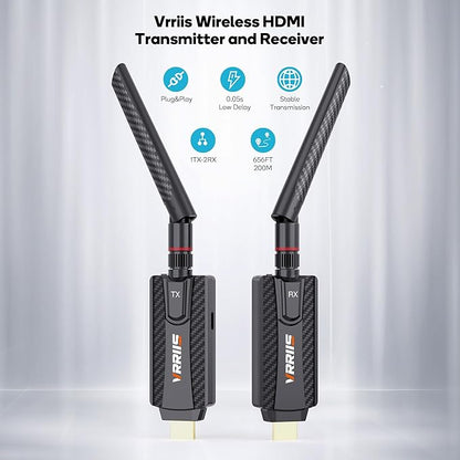 Vrriis Wireless HDMI Transmitter and Receiver, Plug and Play, 1080P Wireless - Image 2