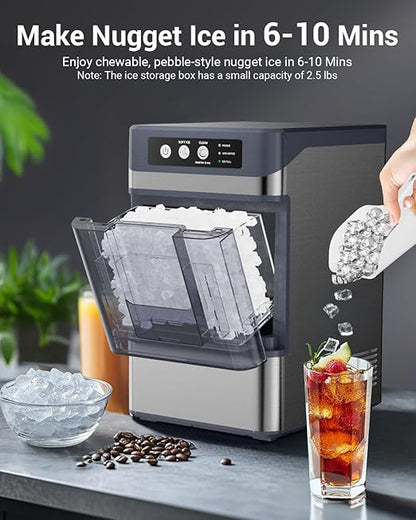 44 lbs/Day Nugget Ice Maker Countertop, Pebble Ice Machine - Image 4