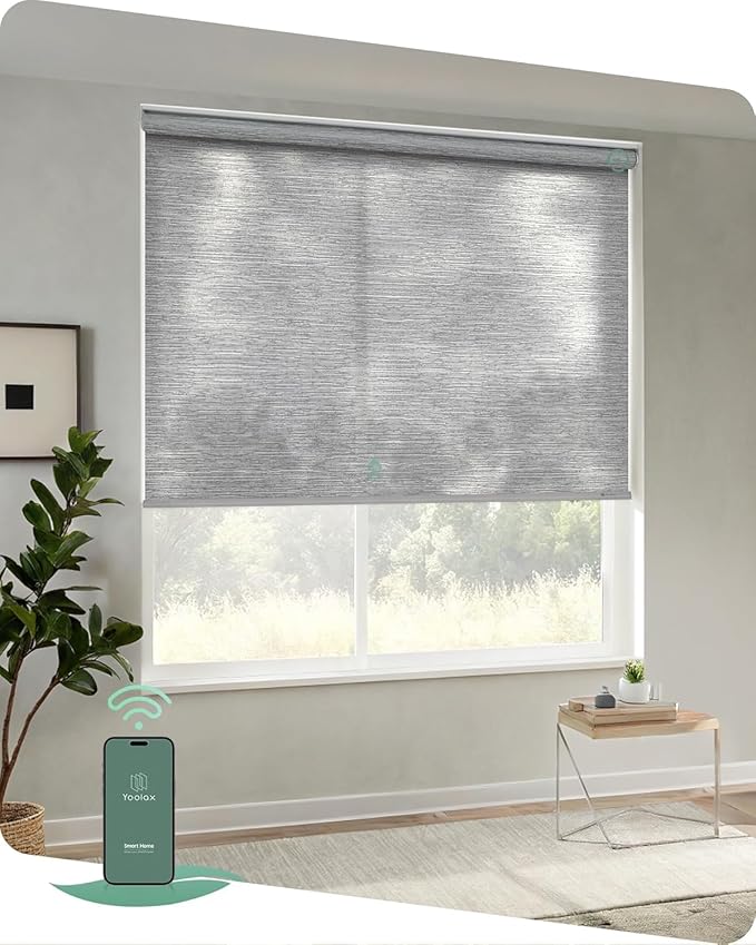 Yoolax Motorized Blinds App Control, Light Filtering Motorized Shades by Yoolax