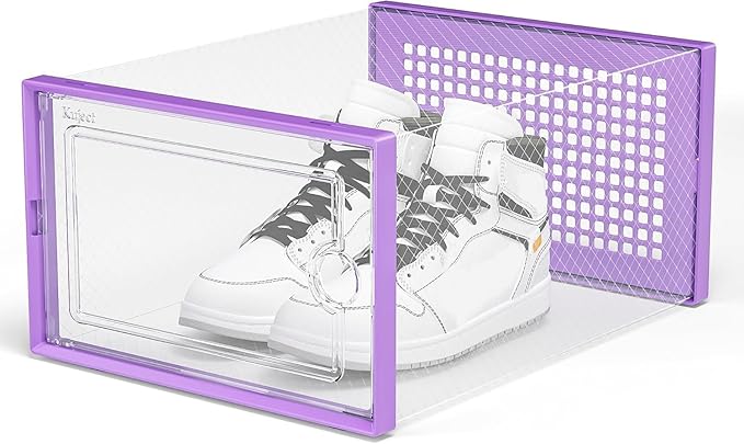Kuject X-Large Shoe Storage Boxes Organizers Clear Plastic Stackable 12 Pack - Image 6