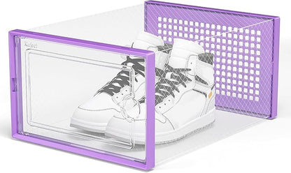 Kuject X-Large Shoe Storage Boxes Organizers Clear Plastic Stackable 12 Pack - Image 6