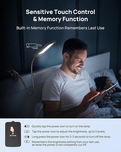 TROND LED Desk Lamp with Clamp, 1000LM Super Bright 3-Level Dimmable Desk Light - Image 4