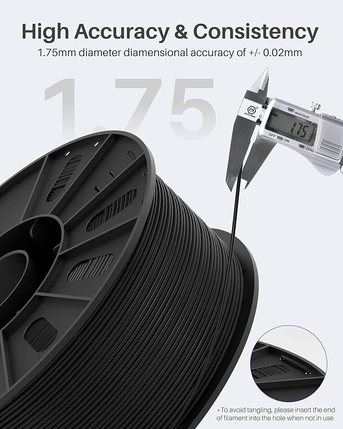 ELEGOO PLA Filament 1.75mm White 3KG, 3D Printer Filament Dimensional Accuracy - Image 3