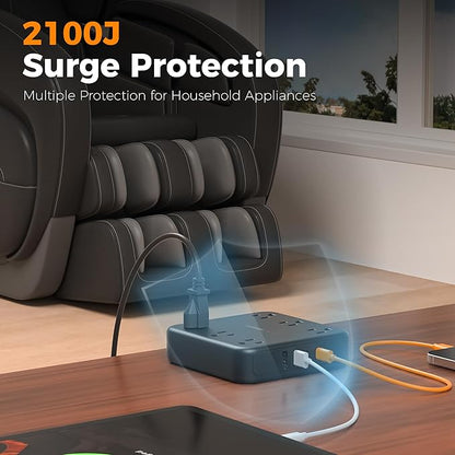TESSAN Black Extension Cord - Image 4