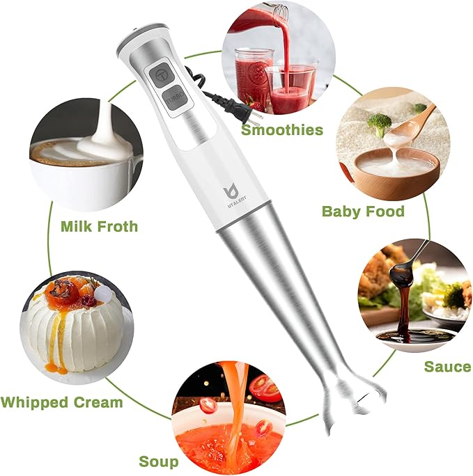 Immersion Hand Blender, UTALENT 3-in-1 8-Speed Stick Blender - Image 5