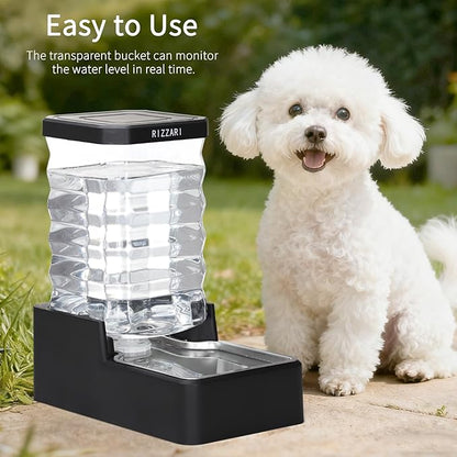 RIZZARI Stainless Steel Dog Dispenser: 8L Large Capacity Gravity Waterer - Image 5