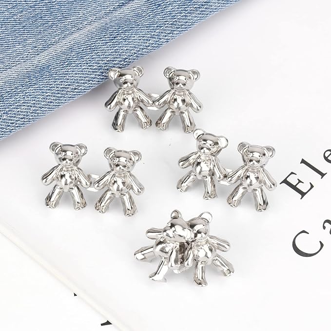 TOOVREN Cute Bear Button Pins for Loose Jeans - Image 8