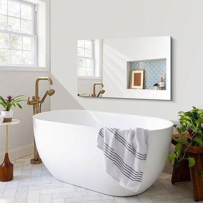 CILIBER Frameless Mirror, 24x40 Inch Rectangle Bathroom Mirrors - Image 9
