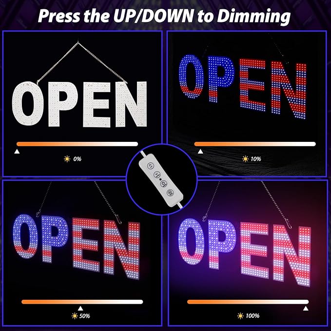 LED Open Signs for Business, Ultra Bright Adjustable Light Up Open Sign Led for - Image 2