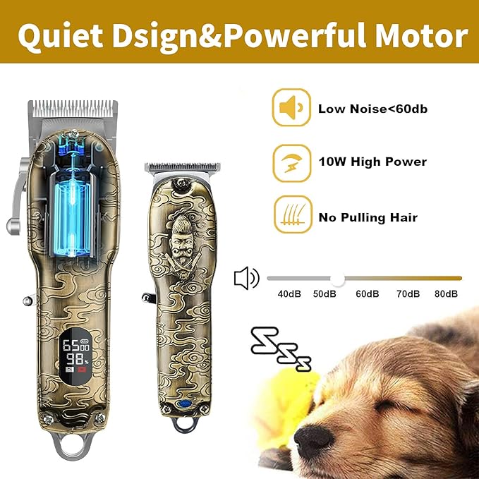 RESUXI Mens Hair Clippers and Trimmers Set, Professional Cordless Barber - Image 3