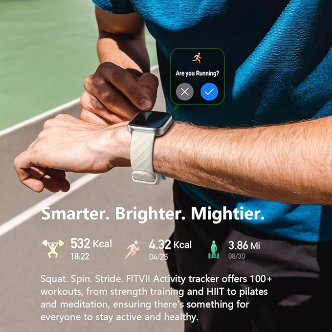 FITVII Health & Fitness Tracker, Smart Watch - Image 5