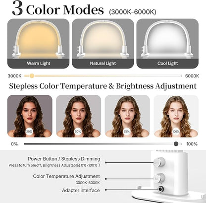 Half Moon Light for Nail Desk, Portable Nail Light for Desk - Image 2