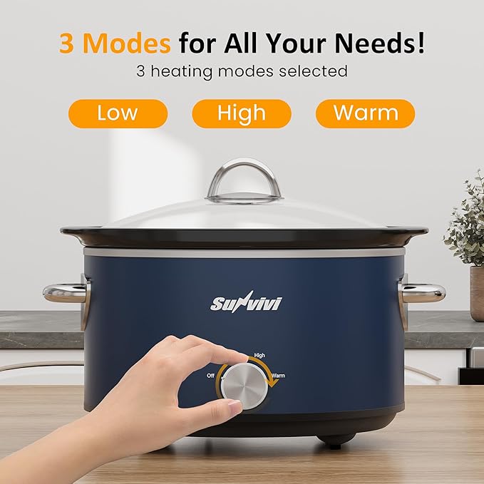 Sunvivi 4 Quart Slow Cooker & Mini Food Warmer - Image 4