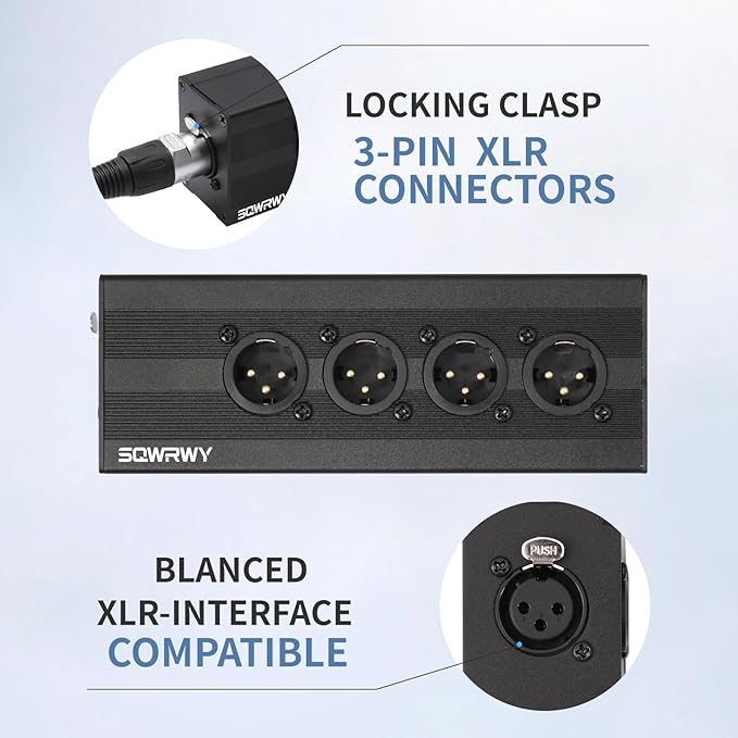 SQWRWY XLR 1 Female to 4 Male Passive Splitter | 4-Channel Galvanic Distribution - Image 3