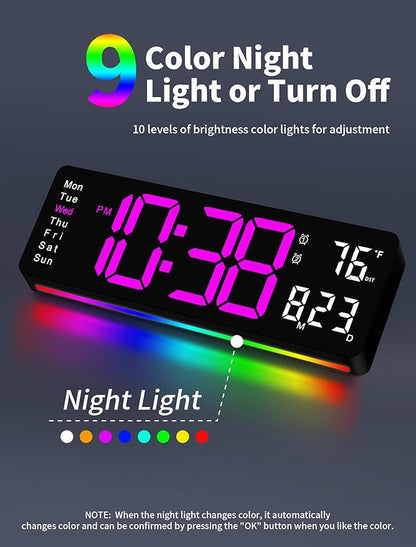 MASHI Digital Wall Clock, Auto-Dimming Wall Clock - Image 3