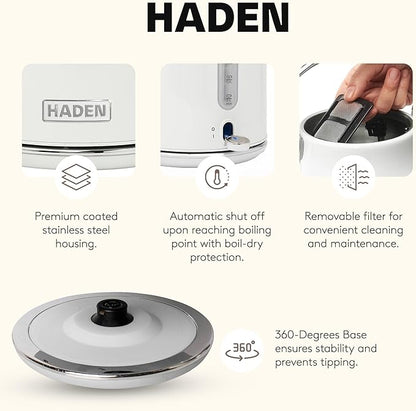 Haden Heritage 1.7 Liter Stainless Steel Electric Kettle, Hot Water Kettle - Image 3