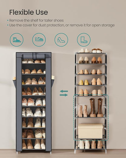 SONGMICS 10-Tier Shoe Rack, Shoe Storage Cabinet - Image 5