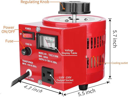 Beleeb Voltage Transformer 5 Amp Auto AC Variable Voltage Regulator, 500VAC Max - Image 7