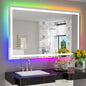 YEELAIT 55x36 Inch RGB LED Bathroom Mirror Front Light and RGB Backlit Lighted by YEELAIT