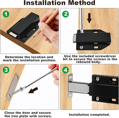 16 Pack Magnetic Push Latch, Heavy Duty Magnetic Touch Latch, - Image 5